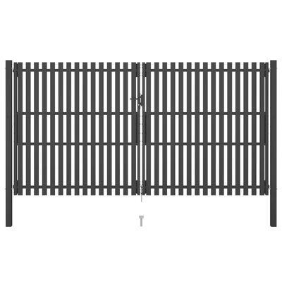 vidaXL Puerta de valla del jardín de acero gris antracita 4x2,5 cm