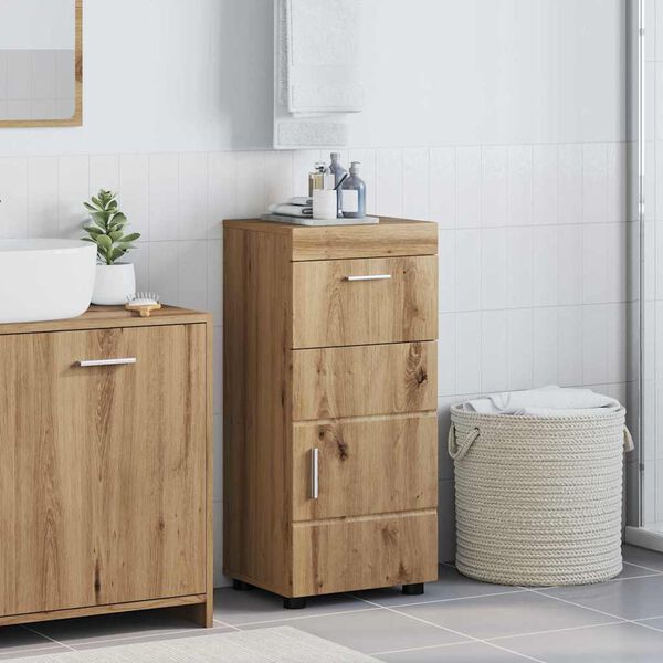 vidaXL Juego de Muebles de Ba&ntilde;o con caj&oacute;n TULUM Roble artesanal