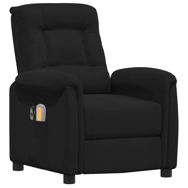 vidaXL Sill&oacute;n de masaje el&eacute;ctrico tela de microfibra negro