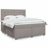 vidaXL Cama box spring con colch&oacute;n tela gris taupe 180x200 cm