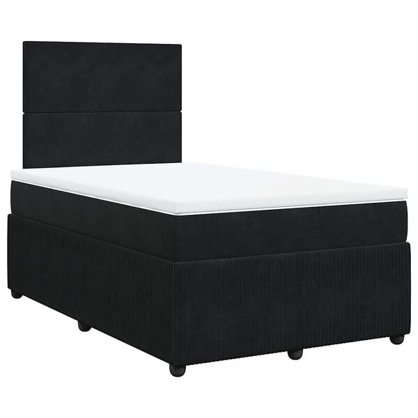vidaXL Cama box spring con colch&oacute;n terciopelo negro 120x200 cm
