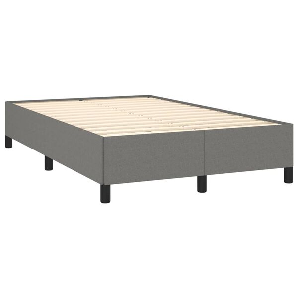 vidaXL Cama box spring con colch&oacute;n tela gris oscuro 120x190 cm