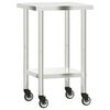vidaXL Mesa de trabajo de cocina con ruedas acero inox 55x55x85 cm