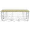vidaXL Banco de gaviones acero galvanizado y madera de pino 120 cm