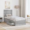 vidaXL Estructura de cama con cabecera Gris Sonoma y Plata 70 x 190 cm