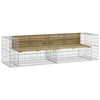 vidaXL Banco jard&iacute;n con gaviones madera pino impregnada 244x71x65,5 cm