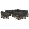 vidaXL Conjunto de sof&aacute;s de jard&iacute;n 12 pcs Gris rat&aacute;n sint&eacute;tico