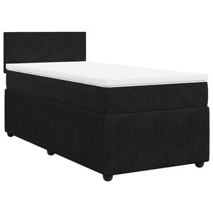 vidaXL Cama box spring con colch&oacute;n terciopelo negro 100x200 cm