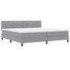vidaXL Cama tipo Box Spring con colch&oacute;n Gris claro 200 x 200 cm tela