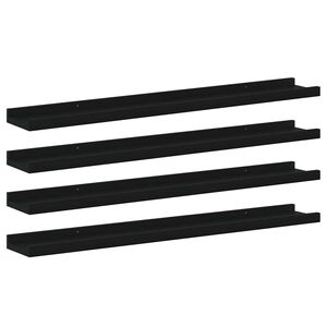 vidaXL Estantes de pared 4 unidades negro 80x9x3 cm