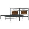vidaXL Estructura de cama sin colch&oacute;n madera roble ahumado 140x200 cm