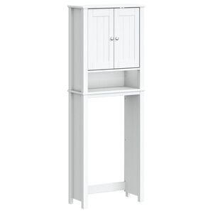 vidaXL Mueble para inodoro BERG madera maciza blanco 60x27x164,5 cm