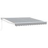 vidaXL Toldo retr&aacute;ctil aluminio y tela gris antracita y blanco 3x2,5 m