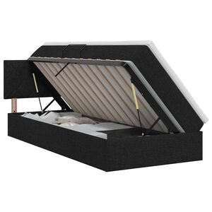 vidaXL Cama con almacenamiento y colch&oacute;n Negro 90 x 190 cm Terciopelo
