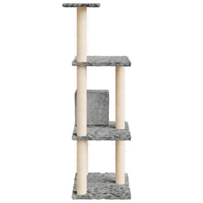 vidaXL Rascador para gatos con postes de sisal gris claro 119 cm