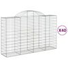 vidaXL Cestas gaviones 40 uds forma de arco hierro 200x50x120/140 cm