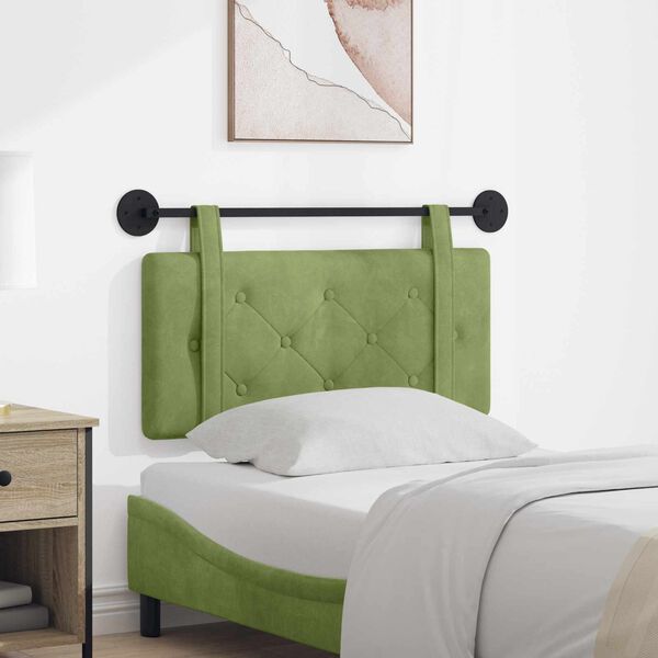 vidaXL Cabecera Colgante Verde claro 100 x 55 x 5 cm Terciopelo