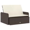 vidaXL Set muebles de jard&iacute;n 2 piezas y cojines rat&aacute;n sint&eacute;tico marr&oacute;n