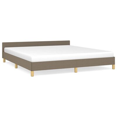 vidaXL Estructura de cama con cabecero de tela gris taupe 180x200 cm