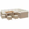 vidaXL Conjunto de sof&aacute;s de jard&iacute;n 13 uds. Beige rat&aacute;n sint&eacute;tico