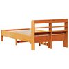 vidaXL Estructura de cama sin colch&oacute;n madera maciza marr&oacute;n 120x190 cm
