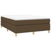 vidaXL Estructura de cama con somier tela marr&oacute;n oscuro 140x190 cm