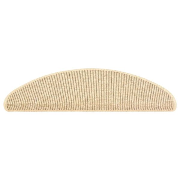 vidaXL Felpudos para escaleras 15 uds 65x21x4 cm Beige Claro Semicircular Grande