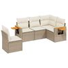vidaXL Juego de sof&aacute;s jard&iacute;n con cojines 5 pzas rat&aacute;n sint&eacute;tico beige