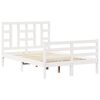 vidaXL Estructura cama de matrimonio con cabecero madera maciza blanco