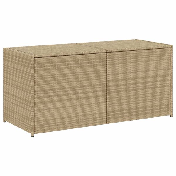 vidaXL Caja de almacenaje de jard&iacute;n rat&aacute;n sint&eacute;tico beige mezcla 283L