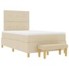 vidaXL Cama tipo Box Spring con colch&oacute;n Crema 120 x 190 cm tela