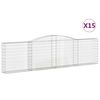 vidaXL Cestas de gaviones 15 uds forma de arco hierro 400x30x100/120cm