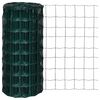 vidaXL Set de euro valla acero verde 25x0,8 m