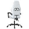 vidaXL Silla gaming giratoria cuero sintético blanco y negro
