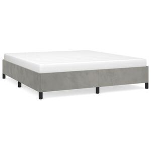 vidaXL Estructura de cama sin colch&oacute;n terciopelo gris claro 180x200 cm