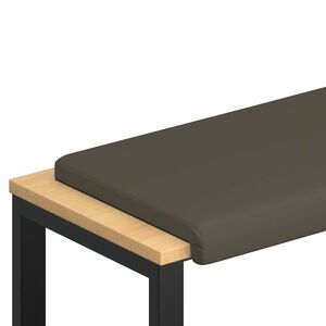 vidaXL Coj&iacute;n de banco Cuero sint&eacute;tico Gris Profundidad 35 cm
