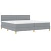 vidaXL Cama Box Spring LED con colch&oacute;n Gris Claro 200 x 200 cm tela