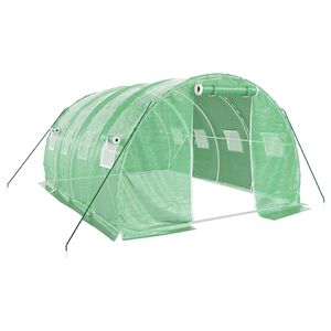 vidaXL Invernadero con estructura de acero verde 12 m&sup2; 4x3x2 m