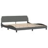 vidaXL Estructura de cama sin colch&oacute;n Hanko tela gris oscuro 200x200 cm