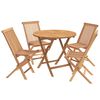 vidaXL Juego de bistro de jard&iacute;n plegable de 5 piezas Natural