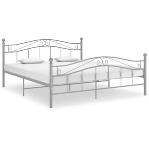 vidaXL Estructura de cama sin colch&oacute;n metal gris 160x200 cm