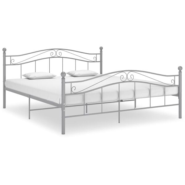 vidaXL Estructura de cama sin colch&oacute;n metal gris 160x200 cm