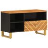 vidaXL Mueble de TV madera maciza de mango marr&oacute;n negro 80x33,5x46 cm