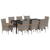 vidaXL Conjunto de Comedor de Jard&iacute;n 9 pcs Gris rat&aacute;n sint&eacute;tico