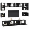 vidaXL Conjunto de mueble de TV 8 pcs Roble Negro Madera de ingenier&iacute;a