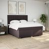 vidaXL Cama box spring con colch&oacute;n tela marr&oacute;n oscuro 200x200 cm