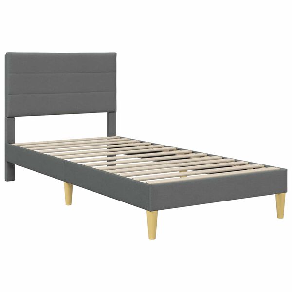 vidaXL Estructura de cama con colch&oacute;n Gris oscuro 90 x 190 cm tela
