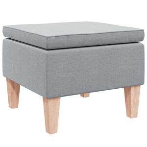vidaXL Taburete con patas de madera tapizado tejido gris claro