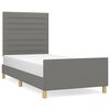 vidaXL Estructura de cama sin colch&oacute;n tela gris oscuro 90x200 cm
