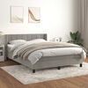 vidaXL Cama box spring con colch&oacute;n terciopelo gris claro 140x200 cm